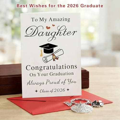 UPEOXT Graduation Gifts for Her 2026, Funny Grad Card with Keychain, Unique High School College Gift Ideas, Class of 2026 Present for Daughter, Best Congratulations Keepsake — view 5