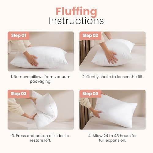 Utopia Bedding 12x20 Pillow Inserts, Set of 2, White – Indoor Decorative Throw Pillows for Bed, Sofa & Couch – Soft, Supportive & Fluffy Cushion Inserts — view 2