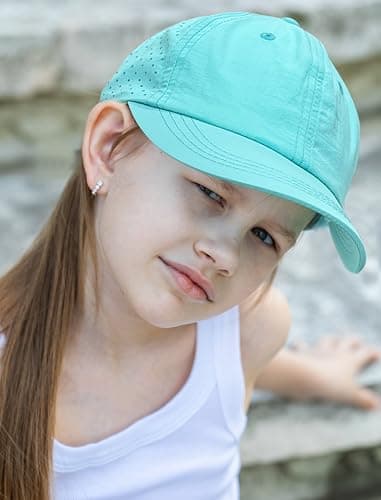 Jastore Kids Sun Hats for Girls Boys Quick Drying Baseball Cap Lightweight Sun Protection Hat for Outdoor Activity (US, Age, 6 Years, 10 Years, Green) — view 3
