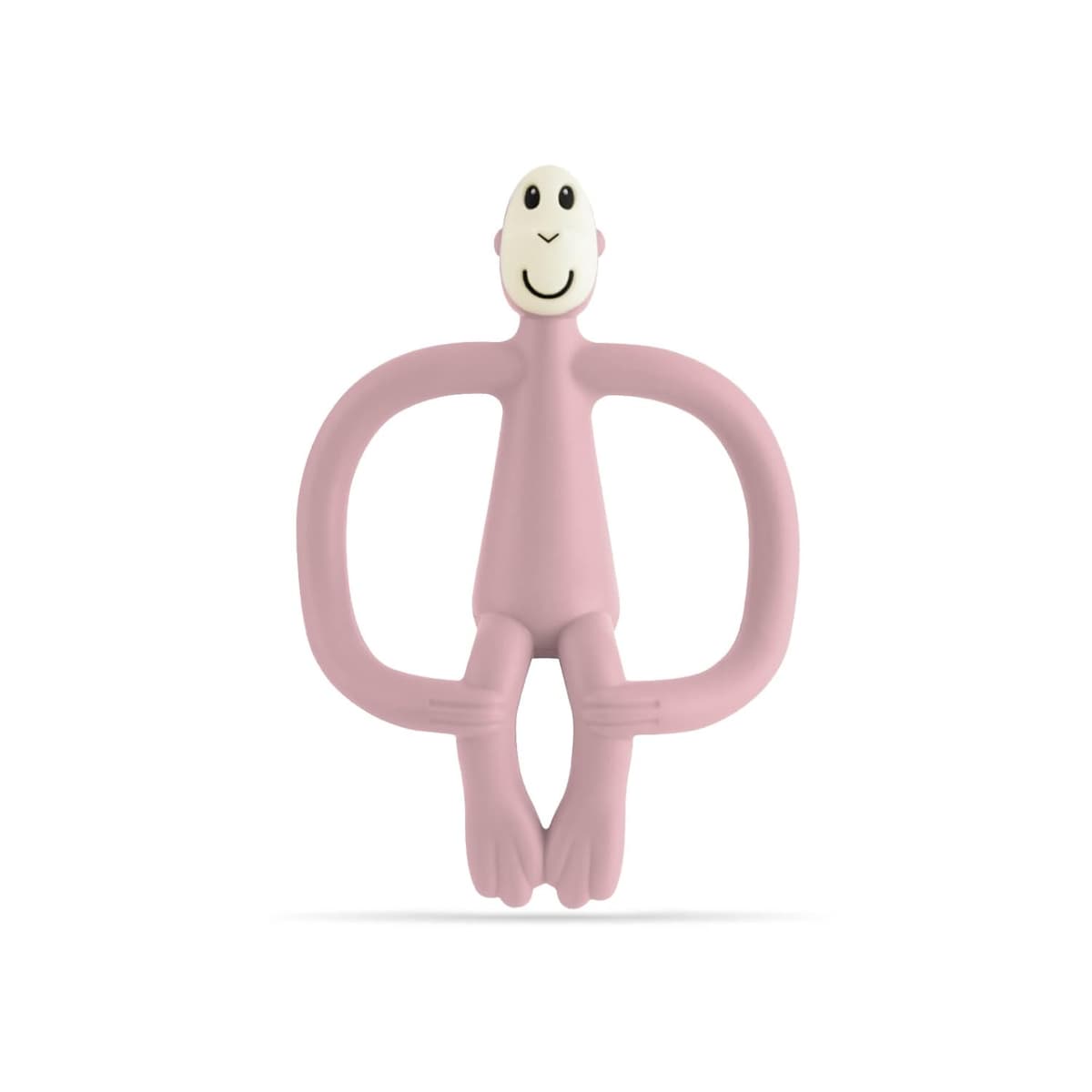 Matchstick Monkey, Original Teether & Gel Applicator, Antimicrobial Silicone Teething Toys for Baby, Easy to Grip, BPA Free, 3 Months Old+, 10.5 cm, Dusty Pink Monkey
