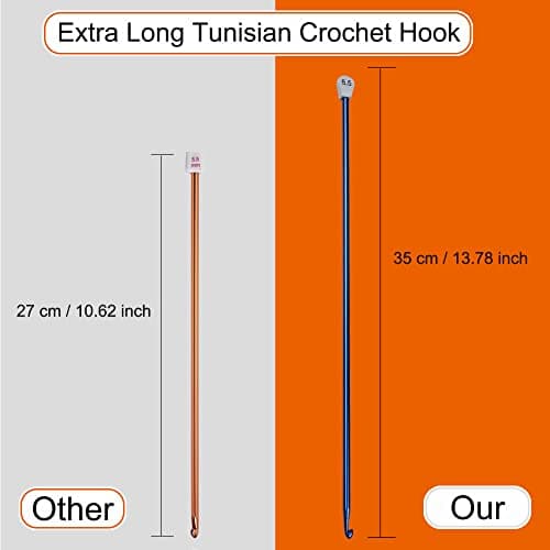 Tunisian Crochet Hook 7.0 mm, Aeelike Extra Long Afghan Hook Aluminum Durable for Beginners and Crochet Hook Lovers,Tunisian Knitting Needles for Crocheting Blankets Scarves Bags Sweater