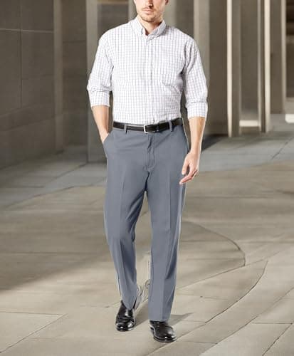 Dockers® Men's Classic Fit Signature Khaki Lux Cotton Stretch Pants (Regular and Big & Tall), Burma Grey, 38W x 32L — view 3