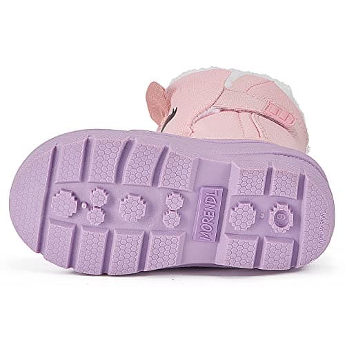 MORENDL Kids' Snow Boots Insulated Waterproof Fur Lined Warm Anti-Slip Winter Shoes for Boys and Girls Outdoor Walking(Toddler/Little Kid) — view 5