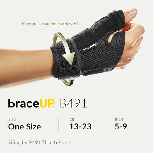 BraceUP Thumb Splint Brace Right Left Hand - Spica Splint, CMC Thumb Brace with Thumb Support, for Arthritis, Tendonitis, Carpal Tunnel Pain Relief and Thumb Sprain (Black) — view 5
