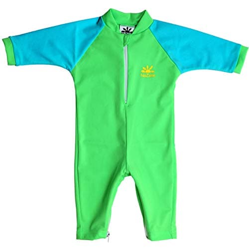 Nozone Fiji Sun Protective Baby Swimsuit in Lime/Aquatic, 12-18 Months