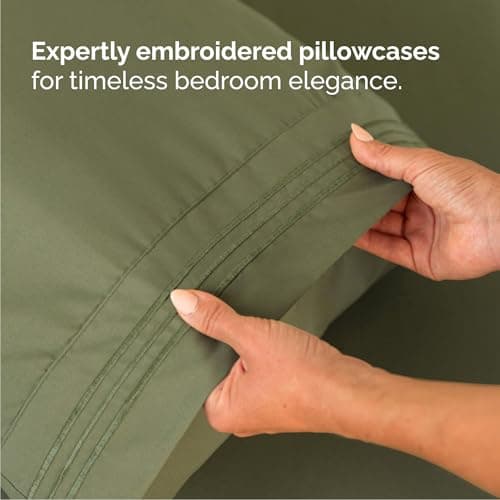 Queen Size 4 Piece Sheet Set - Comfy Breathable & Cooling Sheets - Hotel Luxury Bed Sheets for Women & Men - Deep Pockets, Easy-Fit, Soft & Wrinkle Free Sheets - Sage Green Oeko-Tex Bed Sheet Set — view 5