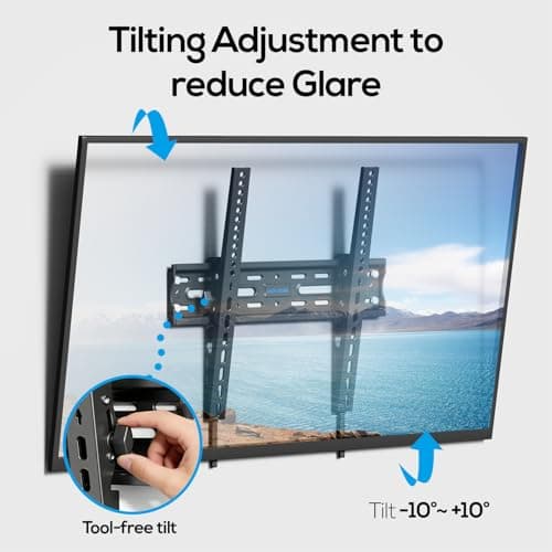 UL Listed Tilting Low Profile TV Wall Mount - Holds Most 26-60 Inch TVs Up to 99 lbs, Quick Release Lock, Max VESA 400x400mm, Fits 8''-16'' Studs - by USX STAR — view 3