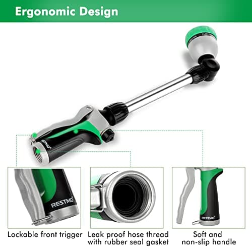 RESTMO Heavy Duty Metal Hose Wand, Watering Wand for Garden Hose — view 3
