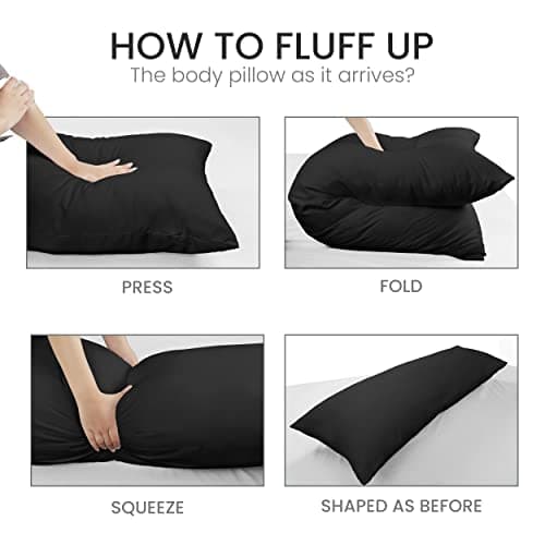 Utopia Bedding Full Body Pillow for Adults (Black, 20 x 54 Inch), Long Pillow for Sleeping, Large Pillow Insert for Side Sleepers — view 5