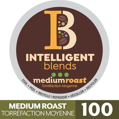 Intelligent Blends Medium Dark Roast Coffee Pods, 100 ct, Single Serve Pods – 100% Arabica Coffee, Compatible with Keurig K Cups Maker — view 3