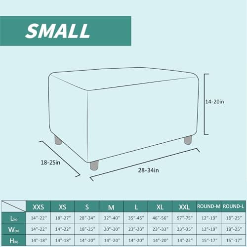YEMYHOM Ottoman Cover Latest Jacquard Design High Stretch Folding Storage Footstool Protector Rectangle Removable Slipcover (Ottoman Small, Dark Gray) — view 5