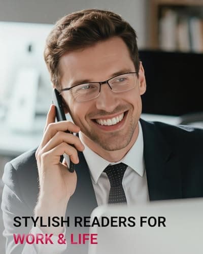 4PCSFashion Anti-blue light Reading Glasses Quality Readers for Men Women(2.5X) — view 2