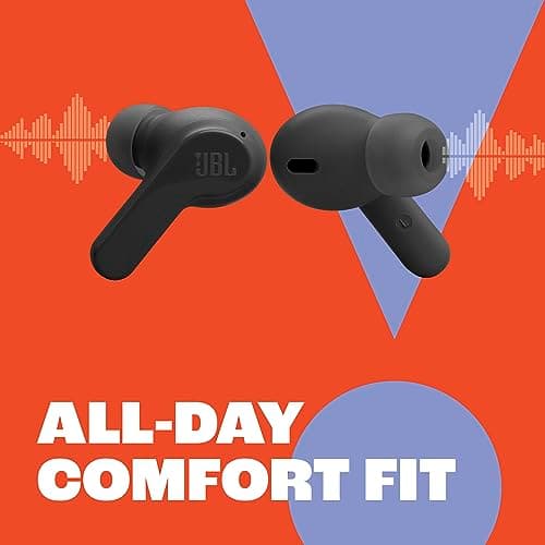 JBL Vibe Beam - True Wireless JBL Deep Bass Sound Earbuds, Bluetooth 5.2, Water & Dust Resistant, Hands-Free Call with VoiceAware, Up to 32 Hours of Battery Life (Black) — view 5