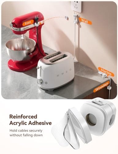 JOYROOM Detachable Magnetic Cord Organizer w/Secure Snap-Lock, 2-in-1 Adhesive& Magnetic Cable Clips, Auto-Fit Spring Management for φ1.5~8mm Cables, Under Desk Nightstand Home Office Car Wire Keeper — view 5