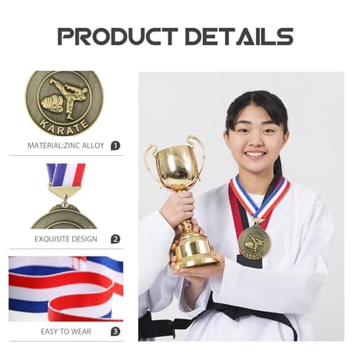 HAPINARY Zinc Alloy Competition Award Medal with Hanging Plate, Rust Resistant and Easy Display for Judo — view 2