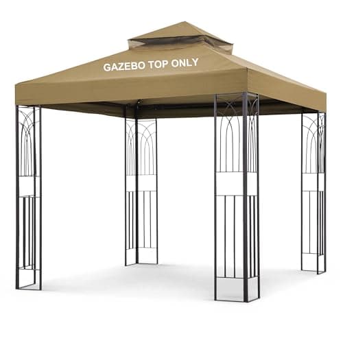 SCOCANOPY 8'x8' Gazebo Cover Replacement Canoy Top Compatible with Canadian Tire Living Crawford Gazebo, Fit for RONA 8x8 Gazebo #088-1067-8,Khaki