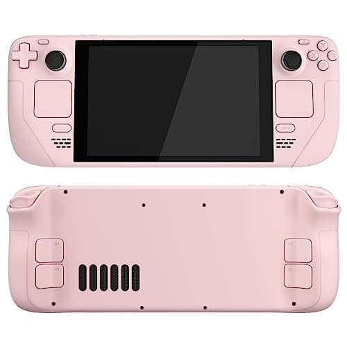 eXtremeRate Cherry Blossoms Pink Custom Faceplate Back Plate Shell for Steam Deck, Handheld Console Replacement Housing Case, DIY Full Set Shell with Buttons for Steam Deck LCD - Console Without — view 3