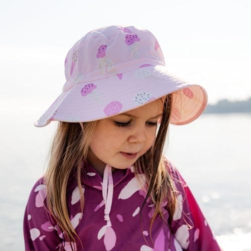 Jan & Jul UV Protection Toddler Water Hat Girl, Foldable, Quick Dry (L: 2-5 Years, Pink Ice Cream) — view 3