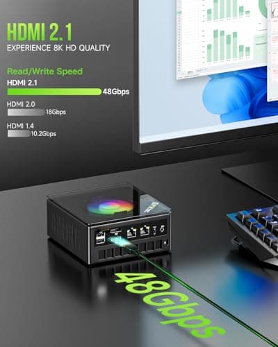 GMKtec Gaming PC, K11 AMD Ryzen 9 8945HS(8C/16T, Up to 5.2GHz), 32GB DDR5 RAM 1TB Mini PC Desktop Computer, Oculink, Dual NIC 2.5GbE LAN, HDMI/DisplayPort/USB4*2 — view 4