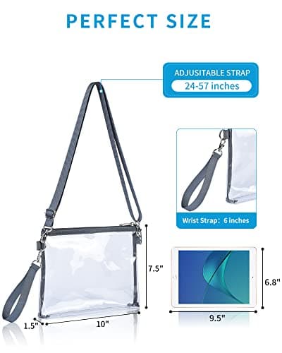 Bagenius Clear Purse Stadium Approved, Crossbody Bag with Detachable Straps — view 2