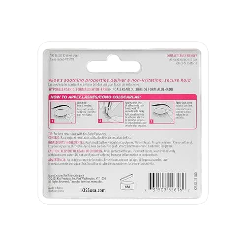 Kiss Lash Adhesive, Lash Glue, 24hr Strip Eyelash Adhesive, Clear, Includes Lash Adhesive, Long Lasting Wear, Can Be Used with Strip Lashes and Lash Clusters — view 8