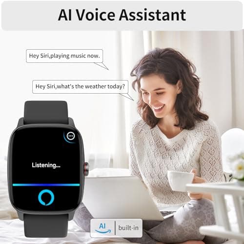 YMZ Smart Watch for Men Women, IP68 Waterproof, Bluetooth Calling, Fitness Tracker, Sleep Monitoring — view 3