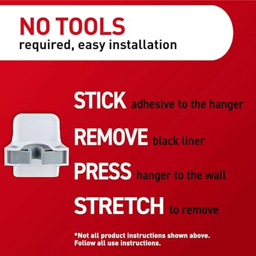 Command Mop & Broom Holder Wall Mount, White with Grey Band, 2 Grippers 4 Strips, Grey/White, 17007-HW2ES — view 5