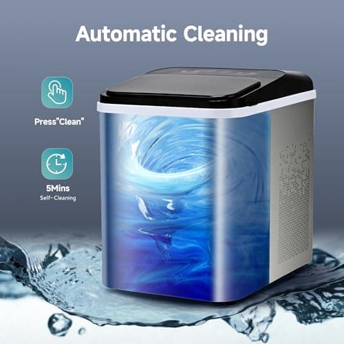 EUHOMY Nugget Ice Makers Countertop, Ready in 8 Mins, 35lbs/24H, Self-Cleaning, Portable Ice Maker Machine with Ice Scoop & Basket, Sonic Ice Maker with Chewable Pellet Ice for Home/Party/RV/Camping — view 4