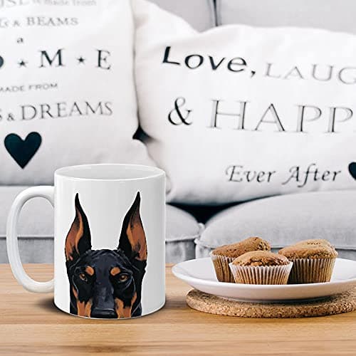 MUGBREW Black Rust Doberman Pinscher Dog Ceramic Coffee Mug Tea Cup, 11 OZ — view 4