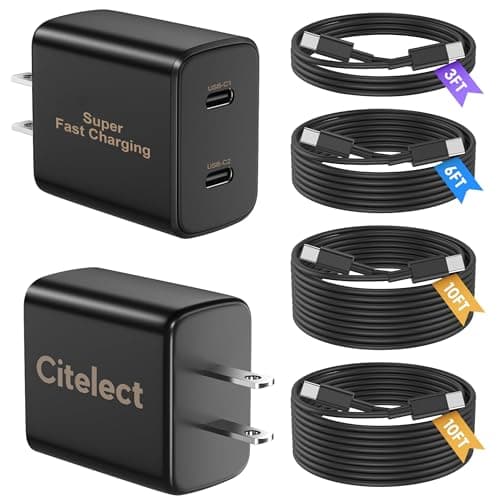 Super Fast Samsung Charger Type C, 2Pack Dual Port USB C Fast Charger Block