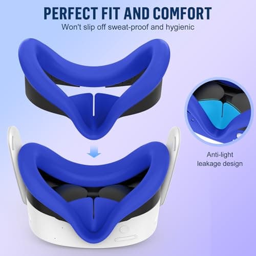 Silicone Cover Set Compatible with Meta Quest 3S Accessories, VR Protector Face Cover, Controller Grips, Front Shell Headset Cover and Lens Protective Cover for Meta/Oculus Quest 3S Accessories — view 4