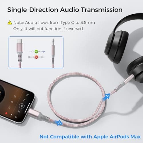 Elebase for iPhone 17 Air Aux Cable 4FT,USB C to 3.5MM Jack Auxiliary Cord
