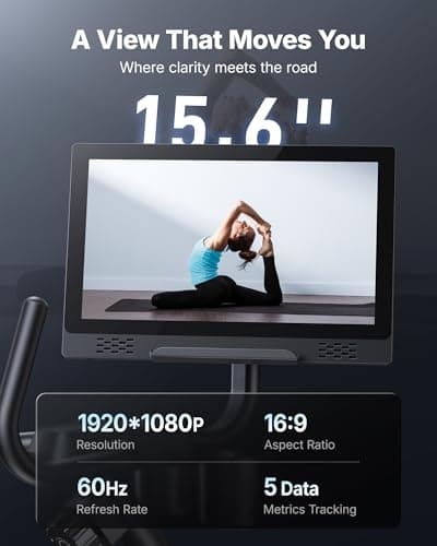 MERACH Recumbent Exercise Bike for Home with 15.6" Display Screen, Smart Bluetooth and Exclusive App Connectivity, Magnetic Stationary Bike for Riders up to 6.3" — view 2