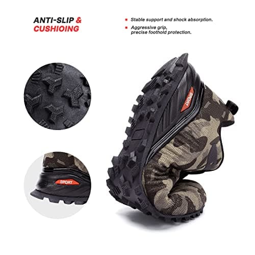 Kricely Men's Trail Running Shoes Fashion Hiking Sneakers for Men Camo Tennis Cross Training Shoe Mens Casual Outdoor Walking Footwear Size 9 — view 5