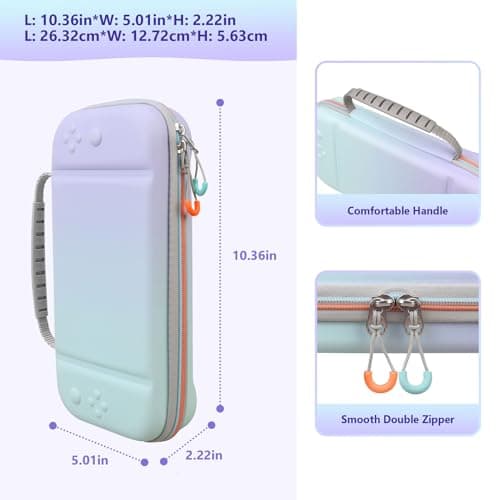 Supmay Carrying Case for Nintendo Switch 2(2025), Protective Hard Shell Portable Travel Carry Case Pouch Holds with 24 Game Cartridges and Mesh Pocket for Switch 2 Accessories, Fancy Purple Blue — view 2