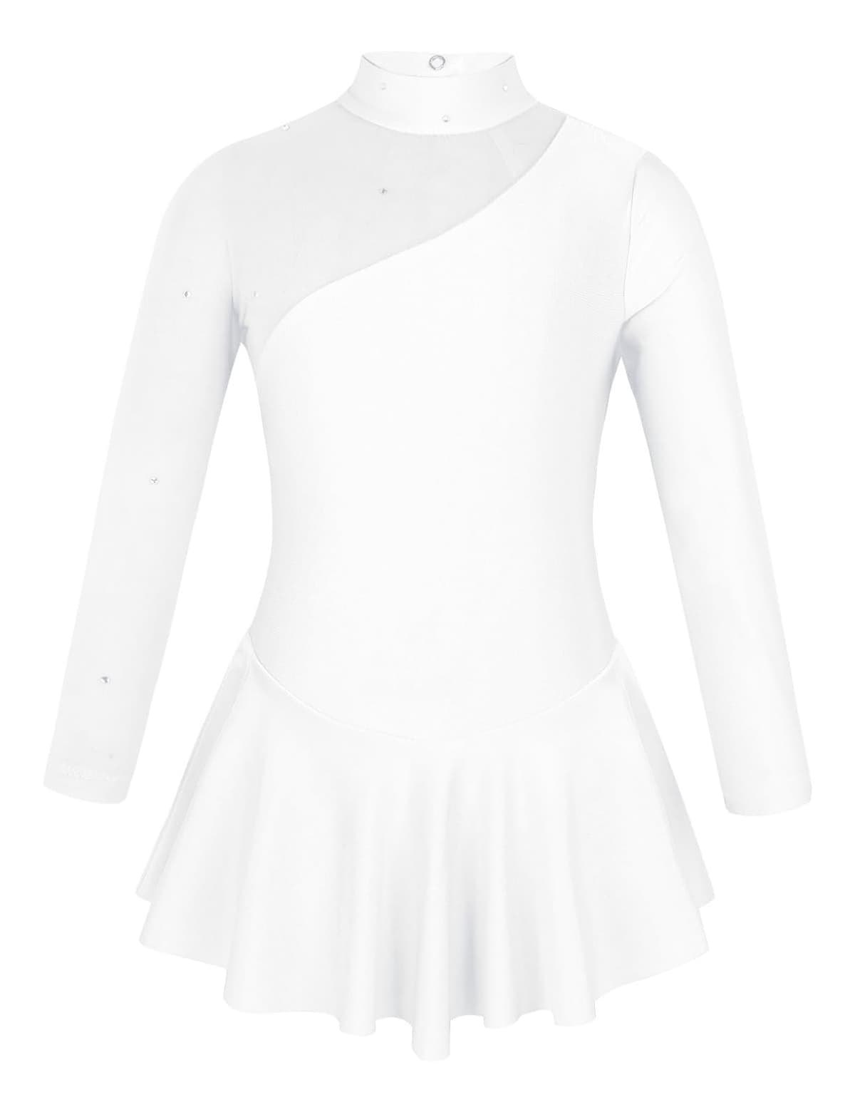 Freebily Vestido de Danza Patinaje sobre Hielo para Niña Leotardo de Manga Larga Maillot de Gimnasia Rítmica Competición Vestido de Bailarina Ballet — view 23