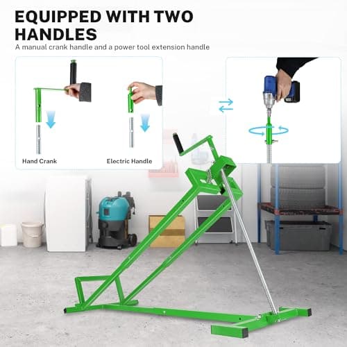 TONEIDER, 880 lb Lawn Mower Lift Jack, Hand Crank & Drill-Powered, Foldable — view 3
