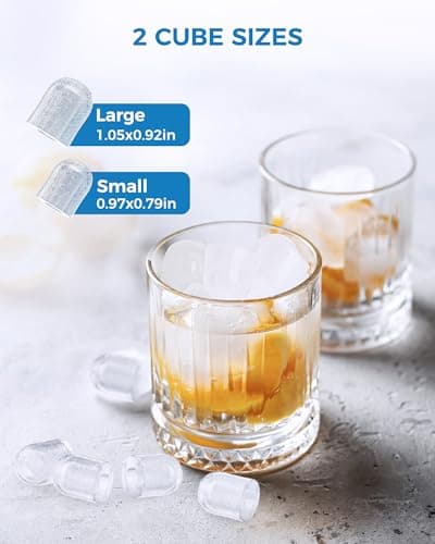 COWSAR Ice Maker Countertop, Portable Self-Cleaning Ice Machine, 26.5lbs/24Hrs, 8 Bullet Ice Cubes in 6 Mins, with Ice Basket and Scoop, Quiet Mini Ice Makers for Home, Kitchen, Bar, Camping — view 3