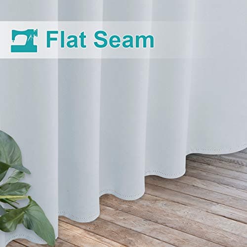 NICETOWN Outdoor Curtains for Patio,Waterproof Detachable Sticky Tab Top Thermal Insulated Blackout Outdoor Drapes for Deck/Gazebo,Set of 2,W52 x L96,Greyish White — view 6