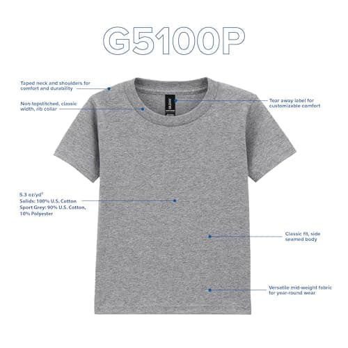 Gildan Youth Toddler T-Shirt, Style G5100P, 2-Pack, White, 4T — view 5