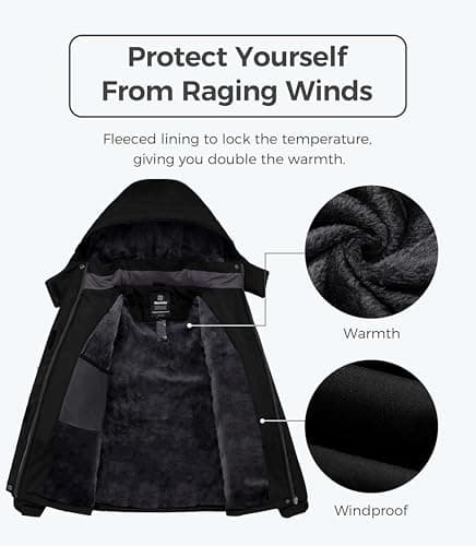 Wantdo Women's Winter Jacket Ski Coats Jacket Outdoor Lightweight Breathable Spring Coat Black XL — view 2