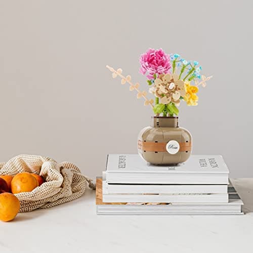 LUKHANG Rose Flower Building Blocks Set with Vase, Artificial Bouquet Bricks Model Kit, DIY Potted Bonsai Home Decor Ornament, Gift for Mom, Girlfriend on Mother's Day Christmas (542 PCS) — view 5