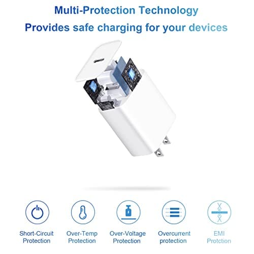 10FT iPhone 14 13 12 Charger Fast Charging 20W PD USB C Wall Charger with 10FT Fast Charging Cable Compatible iPhone 14/13/12/11/Pro/Pro Max/Mini/Xs Max/XR/X, iPad — view 5