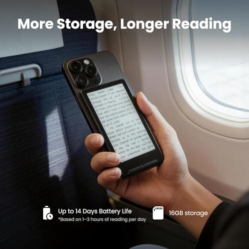 XTEINK X4 E-Book Reader (Developer Edition), 4.3" Pocket E-Ink eReader, Physical Page-Turn Buttons, Ultra-Thin 0.23" & 2.72 oz, Magnetic-Ready Design, Distraction-Free Reading, 16GB, Space Black — view 5