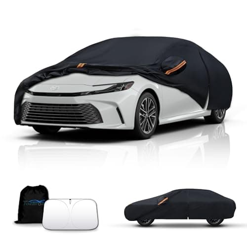 Tozaroa Car Cover Waterproof All-Weather,Outdoor Full Exterior Covers for Automobiles Sedan(Length 186-193 inch) with Windshield Sun Shade Universal Fit Honda Civic,Toyota Camry,Tesla Model 3,etc
