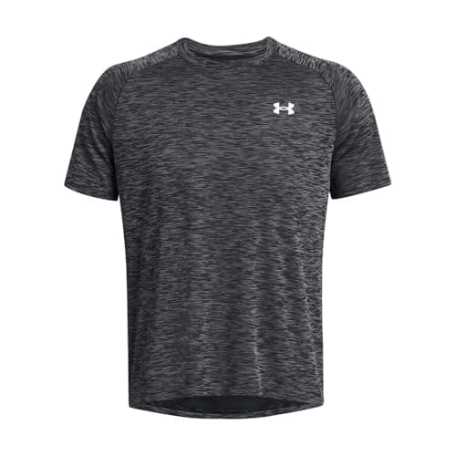 Under Armour Men's Tech Textured Short Sleeve T Shirt, (001) Black / / White, Large — view 4