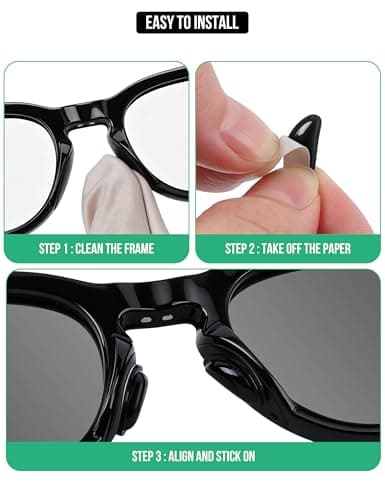 Well-aimed 10 Pairs Replacement Nose Pads Compatible with Ray-Ban Meta Wayfarer, & Gen 2 / Oakley Meta HSTN Smart AI Glasses, Comfortable Soft Silicone Glasses Nose Piece, Upgraded Anti-Slip - Black — view 4