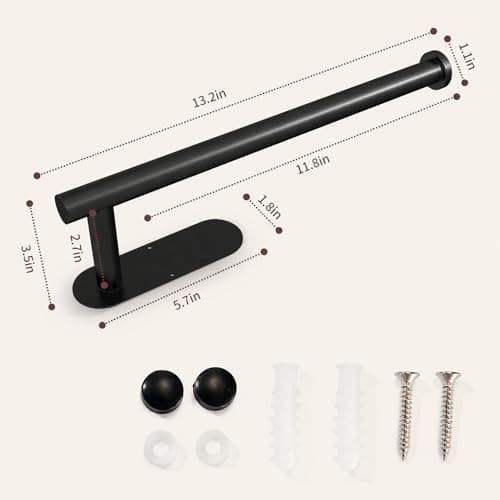 DEKAVA Paper Towel Holder Under Cabinet Wall Mount for Kitchen Paper Towel, Self-Adhesive Paper Towel Bar, Paper Towel Rack, SUS304 Stainless Steel 13 inch — view 2