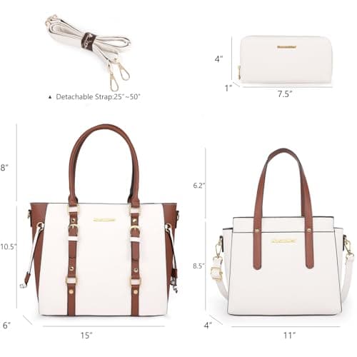 Montana West 3PCS Purses for Women Tote Bag and Wallet Set Shoulder Satchel Crossbody Bags Leather Handbag for Gift Travel Casual Work MWC-HB-SET3-C032WA-BR — view 4