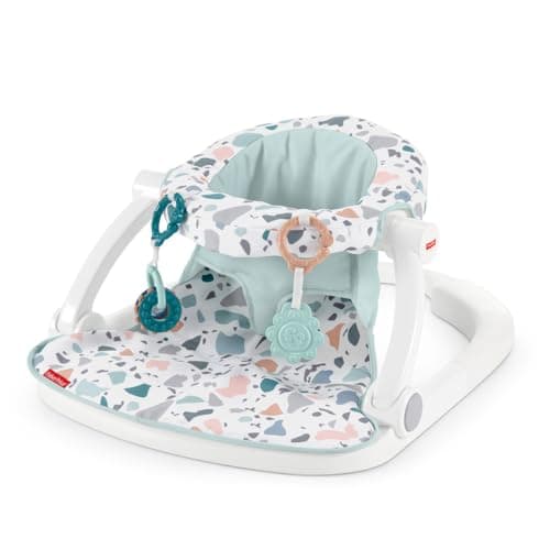 Fisher-Price Portable Baby Chair Sit-Me-Up Floor Seat with Removable Newborn Activity Toys & Pacific Pebble Machine Washable Pad​